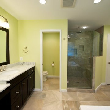 Contemporary Vienna, Virginia Bath Touts Stylish Free Standing Tub