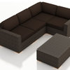 Arden 5 Piece Modern Patio Sectional Set, Coffee Cushions