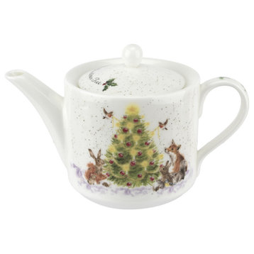 Royal Worcester Wrendale Designs Oh Christmas Tree Teapot