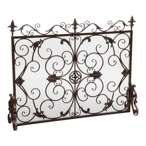 Gdf Studio Darcie Wrought Iron Fireplace Screen Victorian