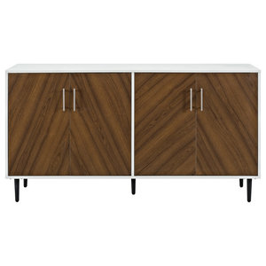 58" 2-Tone Modern Bookmatch Buffet - Midcentury - Buffets And Sideboards -  by Homesquare | Houzz