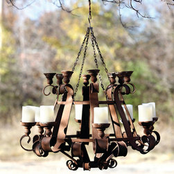 Rusty Grand Chandelier - Outdoor Hanging Lights