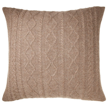 Howard Cable Square Pillow, Fawn, 20"x20"