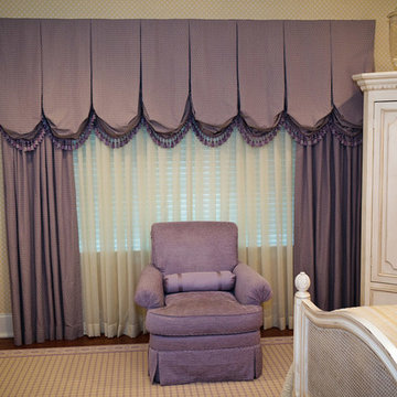 Tailored Balloon Valance with Drapes