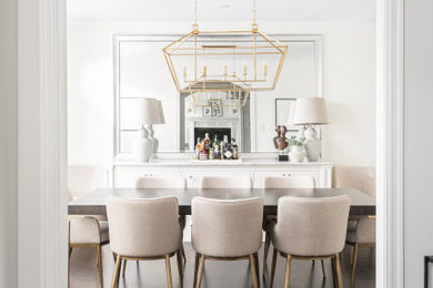 Transitional dining room photo in Montreal