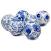 3" Blue and White Decorative Porcelain Ball Set