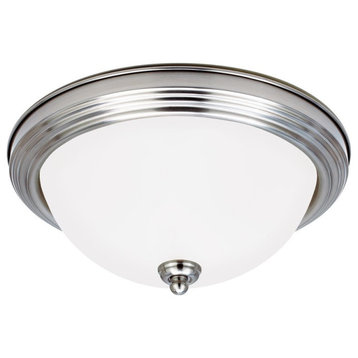 Sea Gull Geary 3-Light Ceiling Flush Mount 77065-962, Brushed Nickel