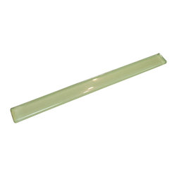 1x12 Glossy Soft Green Subway Glass Mosaic Tiles - Home Accessories & Decor