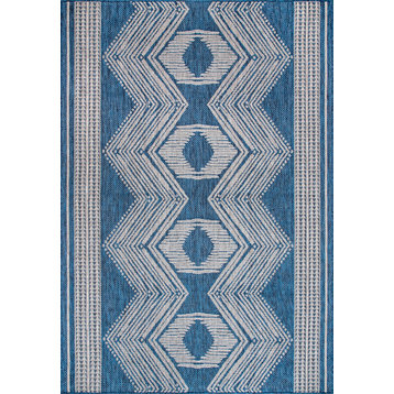 nuLOOM Ranya Tribal Indoor/Outdoor Contemporary Area Rug, Blue, 8'x10'