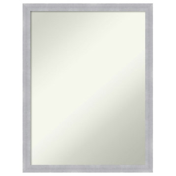 Grace Brushed Nickel Narrow Non-Beveled Bathroom Wall Mirror - 20 x 26 in.