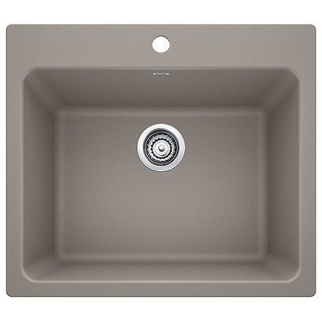 25"x22"x12" Blanco Liven Silgranit Laundry Sink, Truffle
