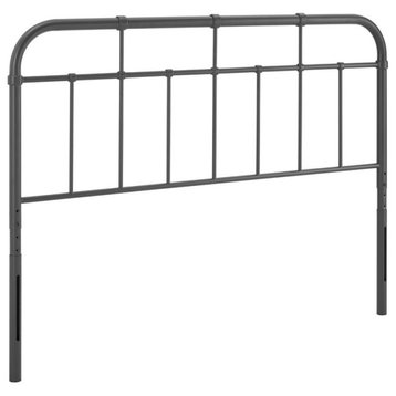 Modway Alessia Modern Farmhouse King Metal Spindle Headboard in Gray