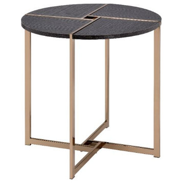 Acme Bromia End Table Black and Champagne