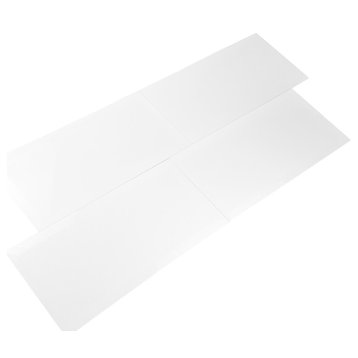 Frosted Elegance 8 in x 16 in Beveled Glass Subway Tile in Glossy White