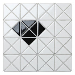 Diamond Pattern: Bold Triangle Tile - TR2-SD-GW-B - Mosaic Tile