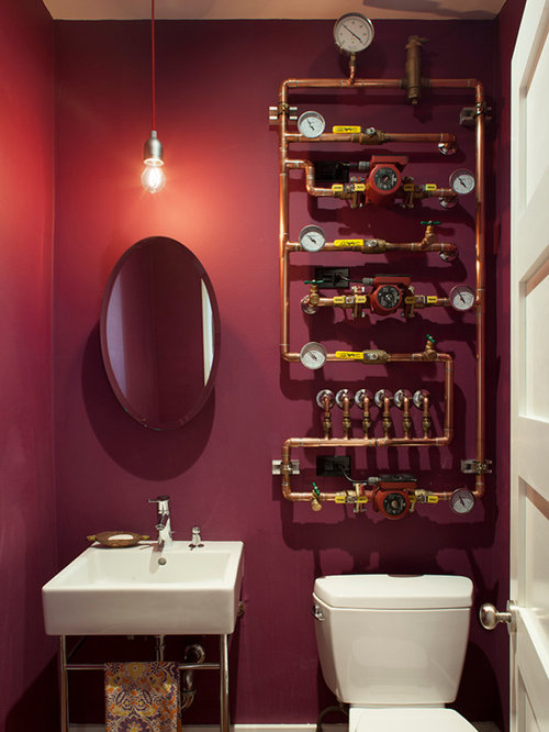 Best 15 Farmhouse Red Powder Room Ideas  Remodeling Photos  Houzz