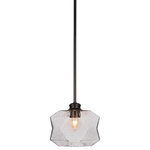 Toltec Lighting - Rocklin 1-Light Stem Hung Pendant, Matte Black/Smoke - Enhance your space with the Rocklin 1-Light Stem Hung Pendant. Installation is a breeze - simply connect it to a 120 volt power supply and enjoy. Achieve the perfect ambiance with its dimmable lighting feature (dimmer not included). This pendant is energy-efficient and LED-compatible, providing you with long-lasting illumination. It offers versatile lighting options, as it is compatible with standard medium base bulbs. The pendant's streamlined design, along with its durable glass shade, ensures even and delightful diffusion of light. Choose from multiple size, finish, and color variations to find the perfect match for your decor.