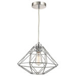 Sterling Industries - Sterling D2962 Paradigm 1 Light Pendant, Chrome - Collection: Paradigm. Finish: Chrome. Dimension(in): 9(H) x 13(W) x 13(L). Material: Metal. Bulb: (1)60W E26 Base(Not Included). Materials: Metal. Number of bulbs: 1 . Bulb type: 60Watt Medium . Safely Rating: UL.