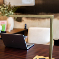 Striking Art and Refined Decor in a Modern Elegant Office - Table Lamps