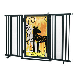 Fusion Gates - Fusion Gate with Limited Edition Dream Dog Design, Black, 60"-65" - Dog Gates