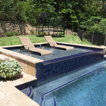 Vestavia, AL - Gunite Pool with Raised Tanning & Jumping Rock
