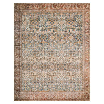 Ocean, Rust Printed Polyester Layla Area Rug by Loloi II, 9'-0"x12'-0"
