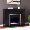 Bowery Hill Traditional Wood Color Changing Fireplace in Black
