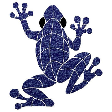 Large Frog Ceramic Swimming Pool Mosaic 48"x41", Blue