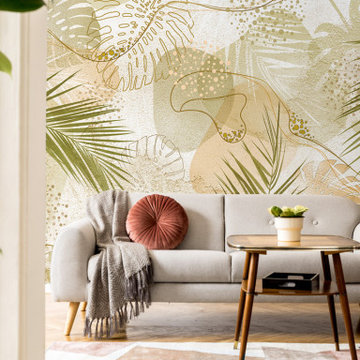 Tropical palm leaves wall mural