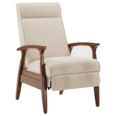 Winfryd 25.75" Wide Mid-Century Modern Recliner - Beige Fabric