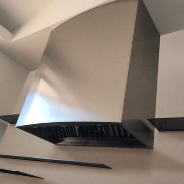 Custom Artisan Hood & Floating Shelves