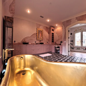 Modern Glamour Meets Classic Craftsmanship in a Custom Master Bath