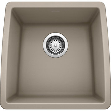 Blanco 441288 17"x17.5" Granite Single Undermount Kitchen Sink, Truffle