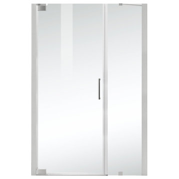 Elegantsd404-4872Bnk Semi-Frameless Hinged Shower Door 48 X 72 Brushed Nickel