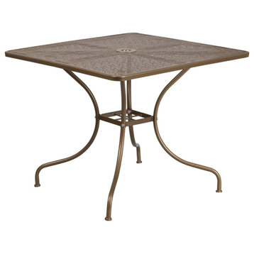 35.5SQ Gold Patio Table