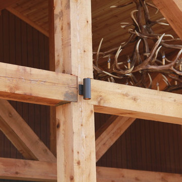 Deck lighting using low voltage under railing LED lights.