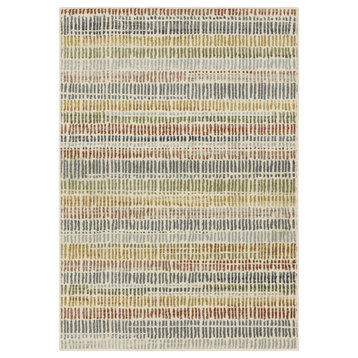 Oriental Weavers Sphinx Branson Br06A Striped Rug, Ivory and Multi, 3'3"x5'0"