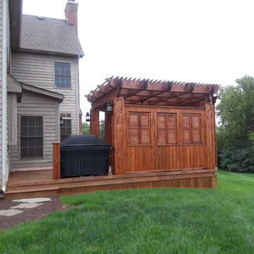 Wood Deck with Cedar Pergola in St. Charles, IL