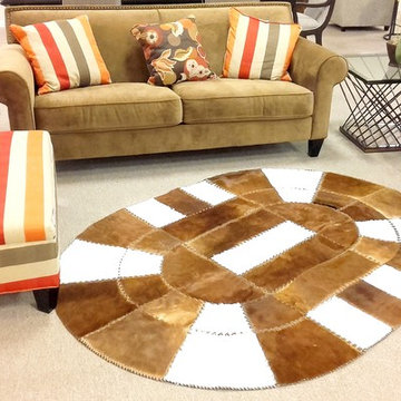Designer Luxury Patchwork Rug / Oval - 5'2" x 7'1" / Hand Stitched in Europe