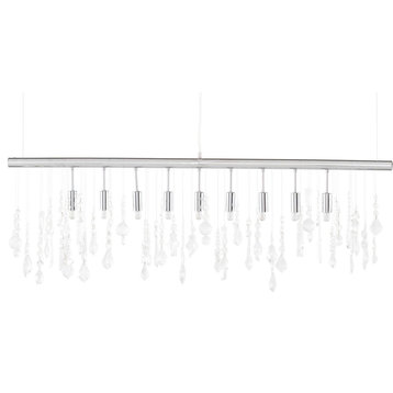 Nuevo Furniture Crystal Linear Pendant Lighting in Clear