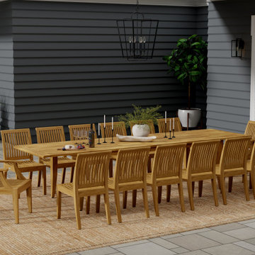 Grand Laguna 15 pc Teak Dining Set