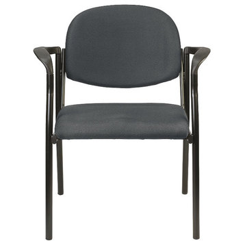 Set of Two Gray and Black Fabric Office Chair, Charcoal