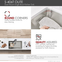 STYLISH 27 inch Single Bowl Undermount and Drop-in Stainless Steel Kitchen Sink