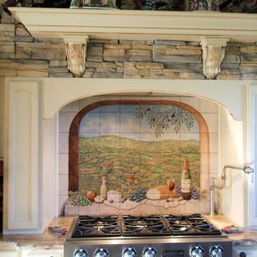 "Portuguese Vista-Solberg Vineyards" decorative kitchen backsplash tile mural