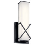Kichler - Kichler Trinsic Wall Sconce LED 45656MBKLED - Matte Black - The LED Wall Sconce of the Trinsic collection is an intricate, yet subtle aesthetic to complement any modern bath with Satin Etched White glass and a unique criss-cross design in a Matte Black finish.