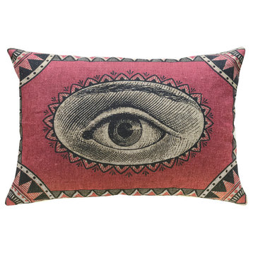 Modern Eye Linen Pillow, 18"x12"