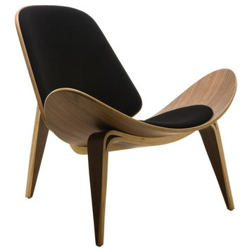 Nuevo Artemis Accent Chair in Walnut and Black