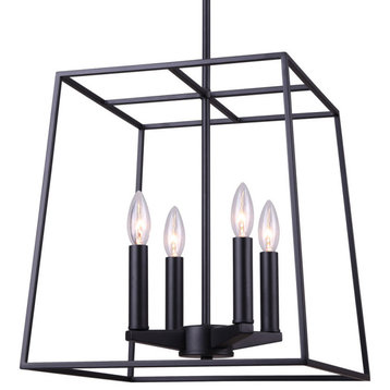 Canarm ICH763A0414 Wes 4 Light 14"W Taper Candle Chandelier - Black