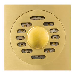 AKDY - AKDY Square Brass 4" Bathroom Shower Floor Drain Removable Cover - Tub And Shower Parts