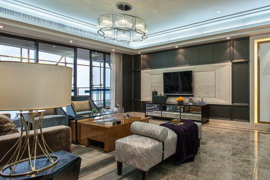 Inspiration for a contemporary living room remodel in Other